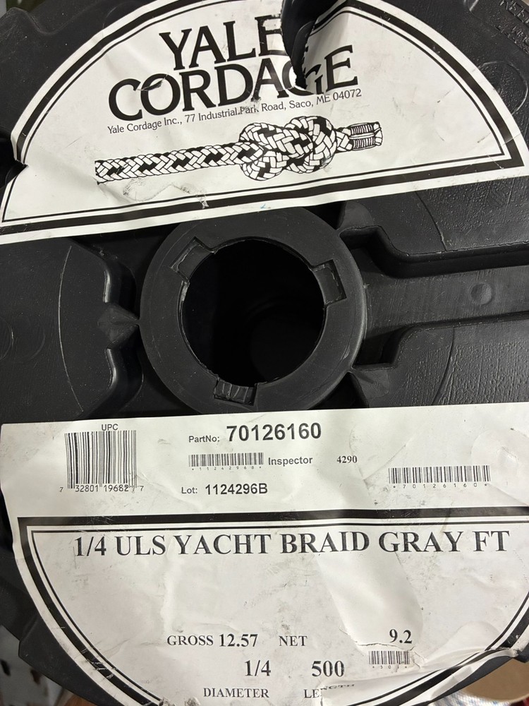 1/4" Yale ULS Yacht Braid Gray 500' spool