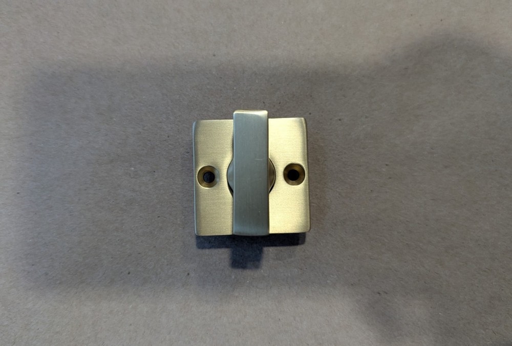 Emtek 8583US19RECUS4 Square Double Rosette Privacy Bolt w/ Indicator SATIN BRASS