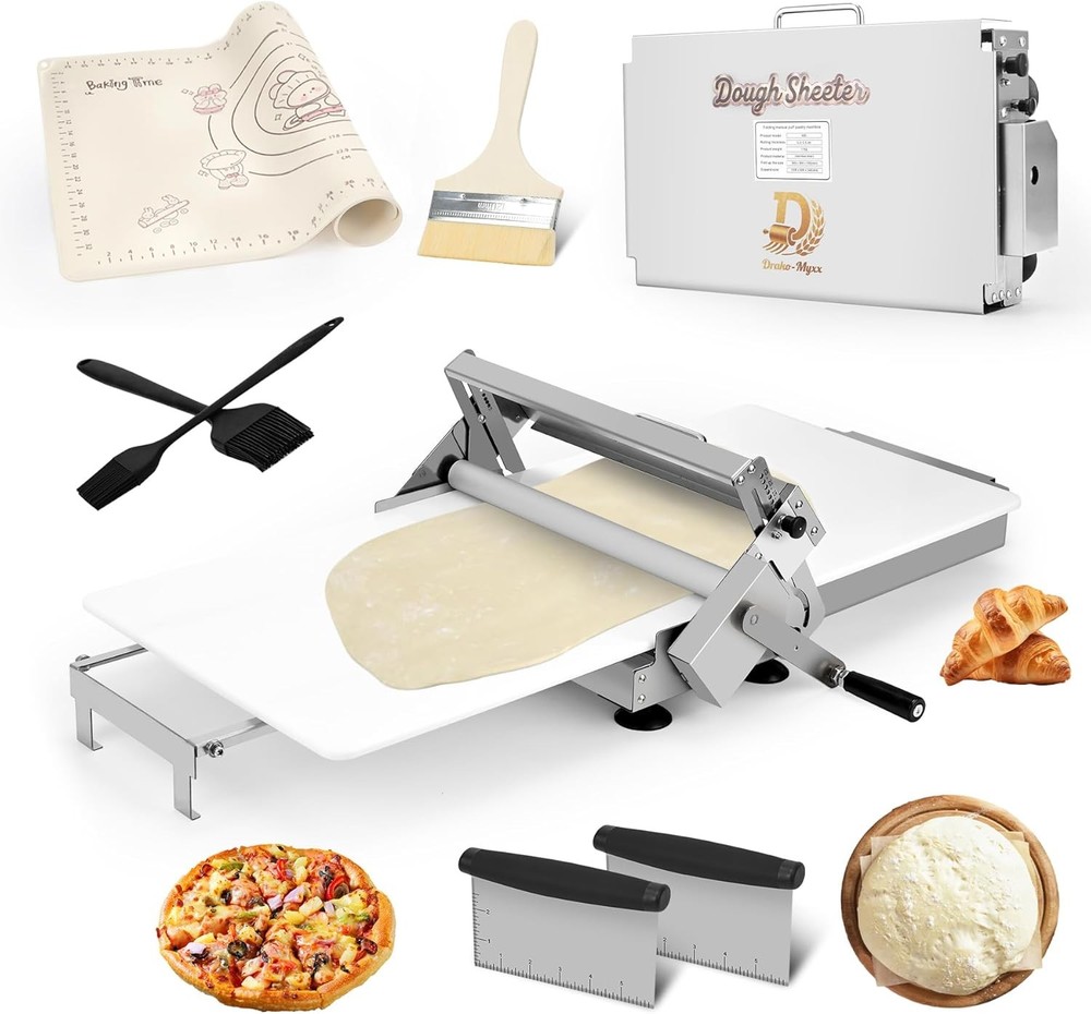 12" Folding Dough Sheeter Includes 23.6" x 11.8" Sheeter Board Dough Mat