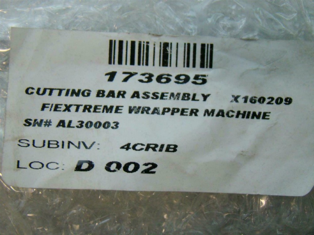 Cutting Bar Assembly Extreme Wrapper Machine X160209
