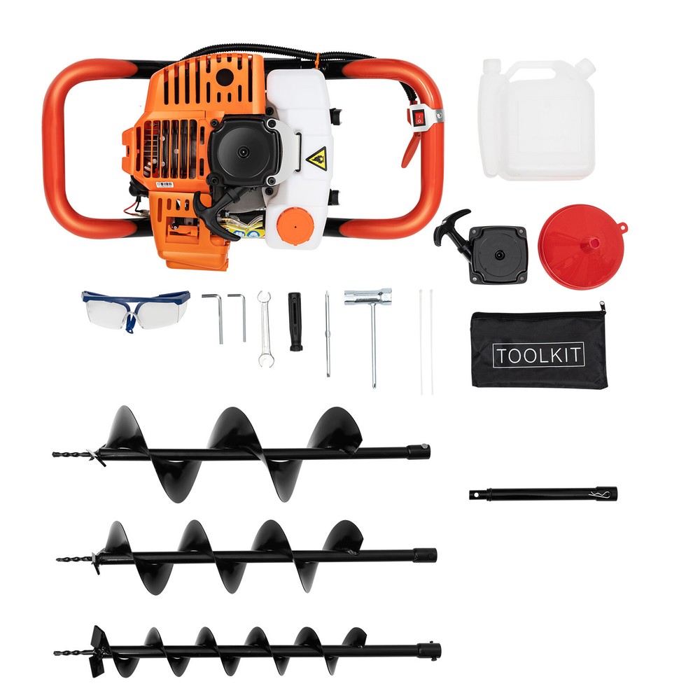 2-Stroke 52CC Earth Auger Digging Machine Gas Powered Post Hole Digger Durable