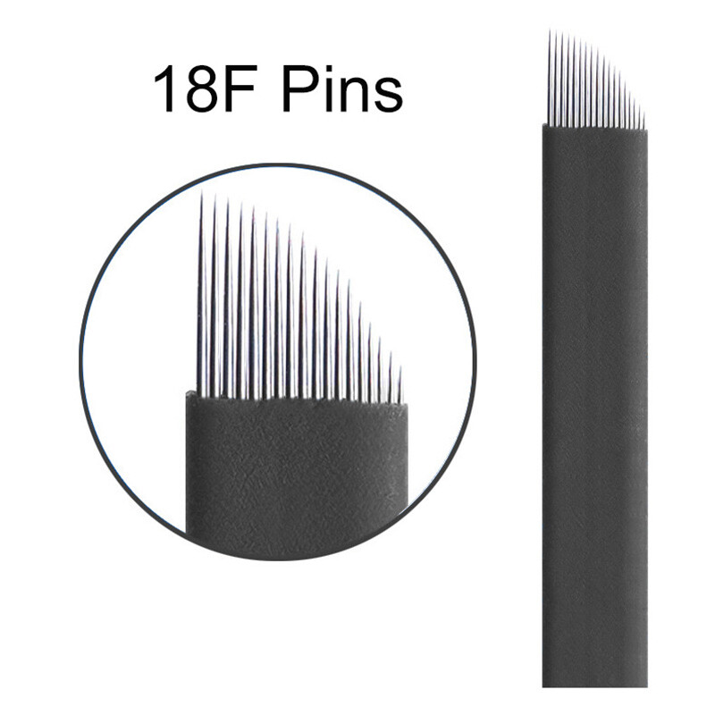 18F Shape Microblading Flex Tattoo Eyebrow Needle Blades 3D Embroidery Black
