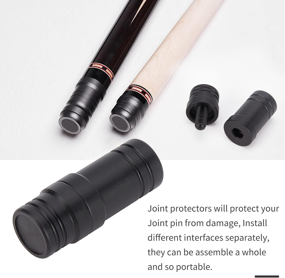 3 Pair Stick Joint Protector, 5/16 X 18 Pool Joint Thread Cap Black Pool Cue Joi
