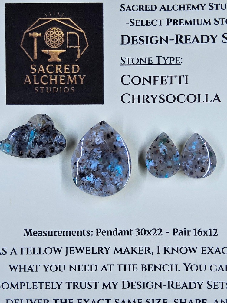 Tear Shape - Confetti Chrysocolla - Sacred Alchemy Select - Design-Ready Set