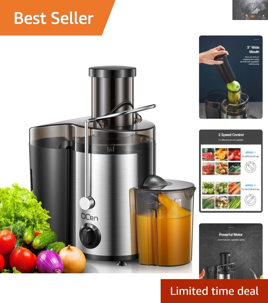 Efficient 500W Juicer Extractor - Dual Speed Control & Easy Clean Design