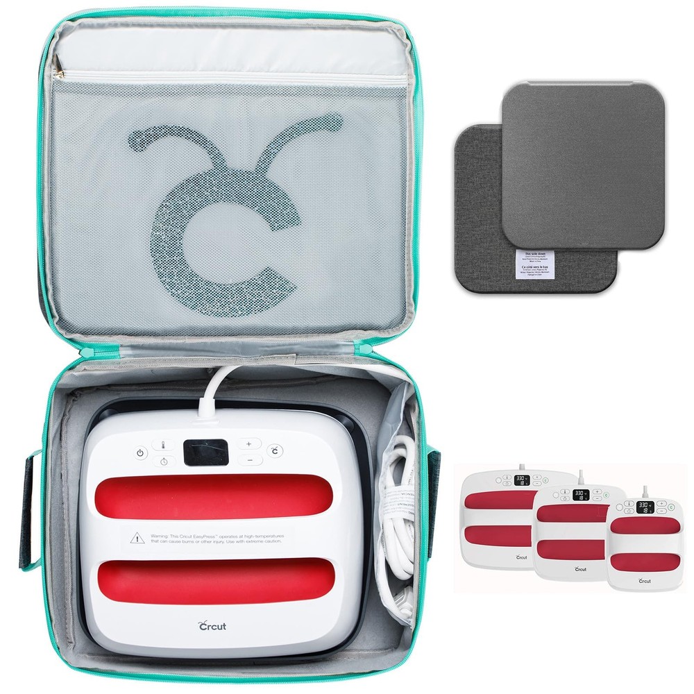 Double-Layer Carrying Case for Crcut EasyPress 2(12x10) and HTV RONT Heat Pre...