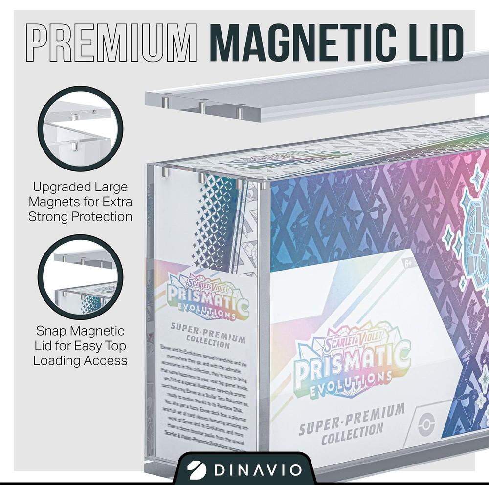 Dinavio Crafthouse Prismatic Evolutions SPC Box Acrylic Display Case with Magnet
