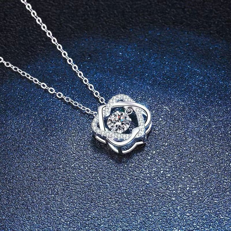 925 Silver Locked Hearts Pendant Necklace