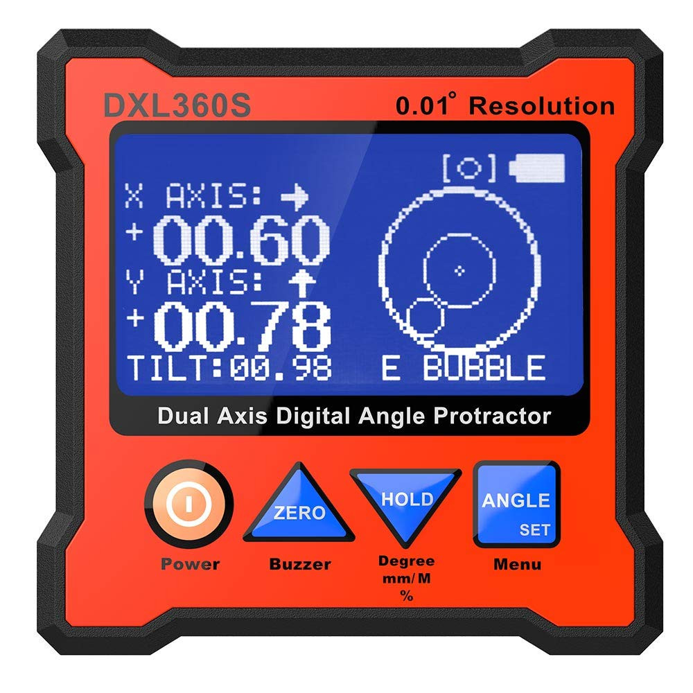 Dual Axis Digital Angle Protractor, Digital Level Angle Gauge GYRO + Gravity 2 i