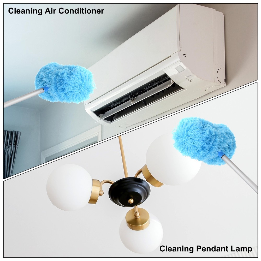 Ceiling Fan Cleaner Duster 12.9" to 59" Microfiber Clean Tool Extendable Blue