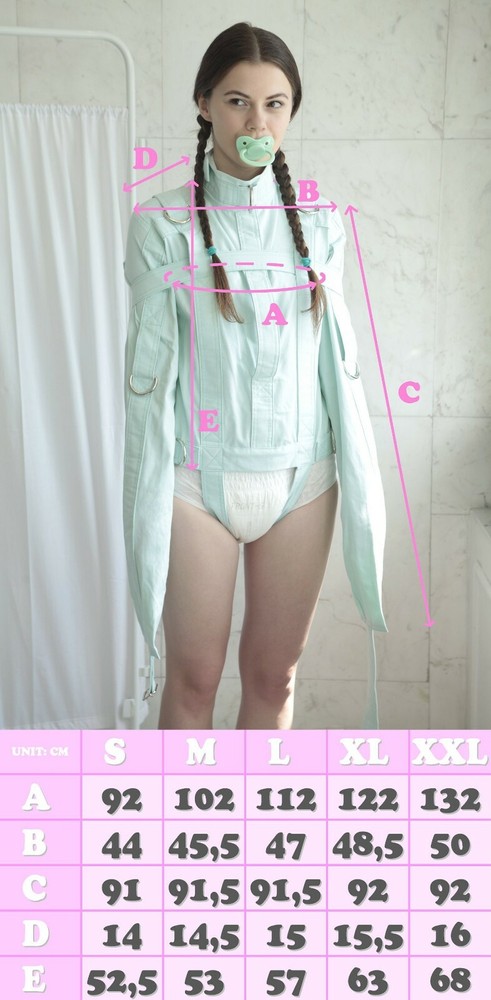 Black Straitjacket - Sides Crotch Strap Restraining Bondage Jacket High Quality