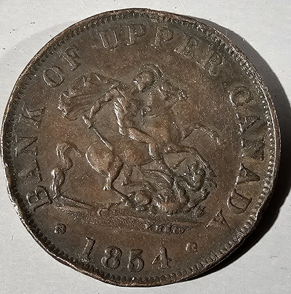 1854 BANK OF UPPER CANADA HALFPENNY TOKEN