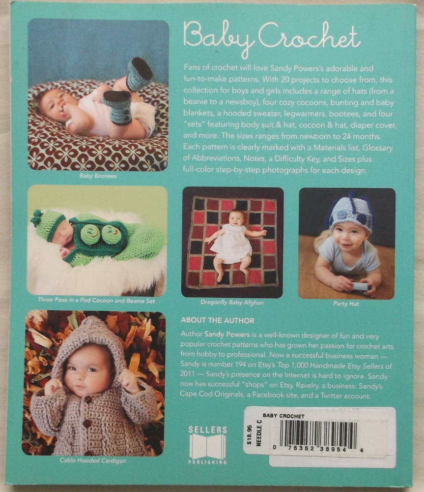BABY CROCHET pattern book 20 designs NB - 24M 2012 Sandy Powers