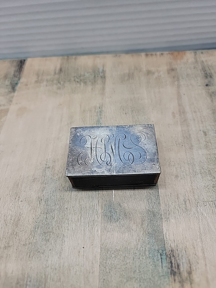 Sterling Silver Matchbox Holder by Herbst & Wassall /Monogramed HMS /