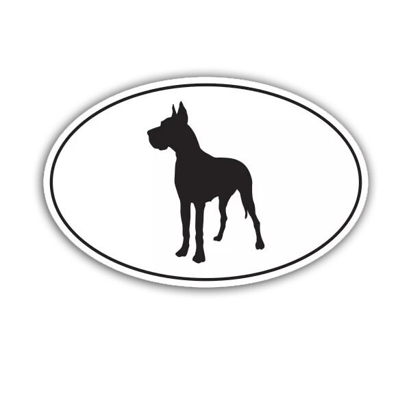 Great Dane Euro Oval Sticker Decal