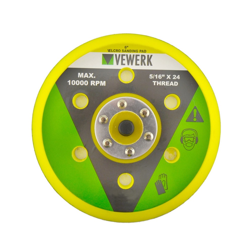 6" / 150mm Dual Action Hook/Loop DA Orbital Sanding Sander Backing Pad 5/16" Th