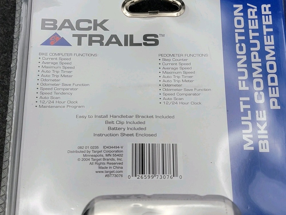 Back Trails Multi Function Bike Computer/Pedometer [Brand New]