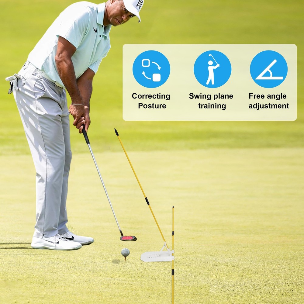 Golf Swing Trainer Alignment Stick Holder Practice Aid Tool