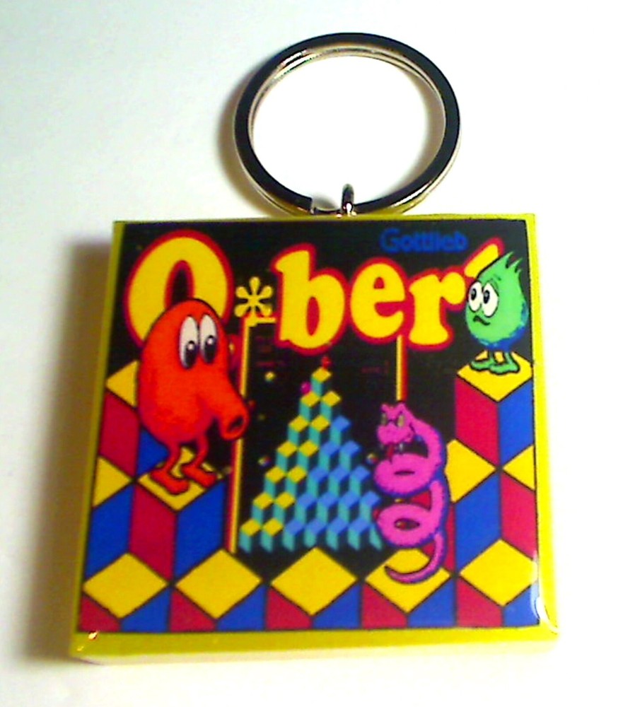 Q-Bert Arcade Coin Door accessory Keychain