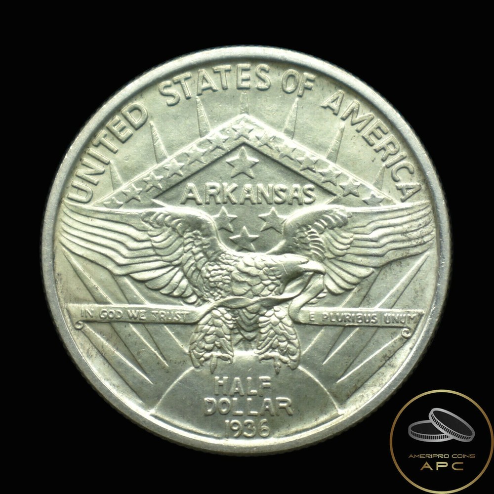 1936 Robinson Commemorative Silver Half Dollar Choice BU High Grade++ Luster+++