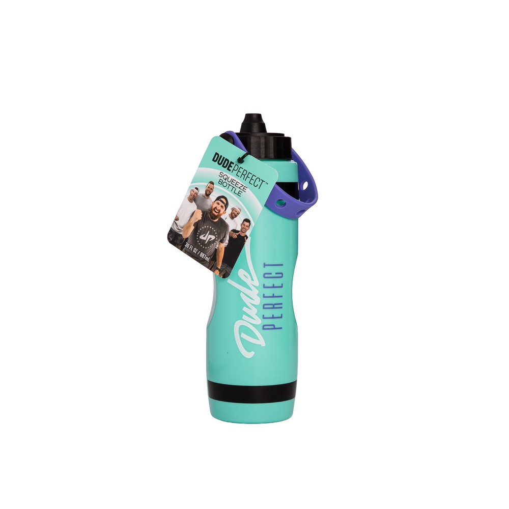 30 oz Squeeze Water Bottle Dude Perfect Teal Silicone Handle