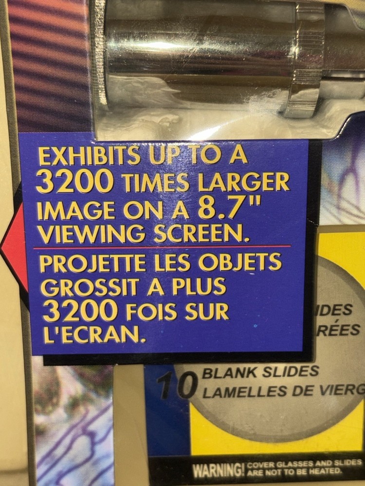 Vintage MICRO-SCIENCE MEGA SCREEN MICROSCOPE 62 PCS 1998-Used/Powers On