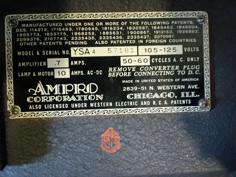 Amprosound Premier 20( YSA4) 16mm Projector