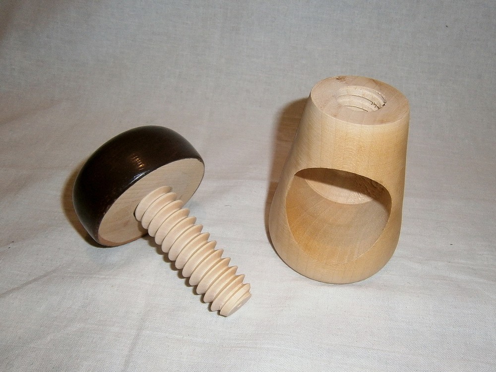 Nutcracker Mushroom Hand Carved Wooden Device Cracking Nut Screw Cap Cracker