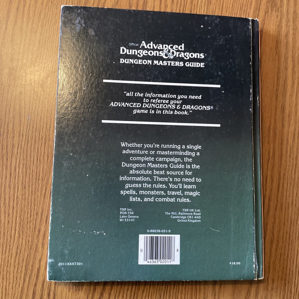 Advanced Dungeons and Dragons Dungeon Masters Guide 1979