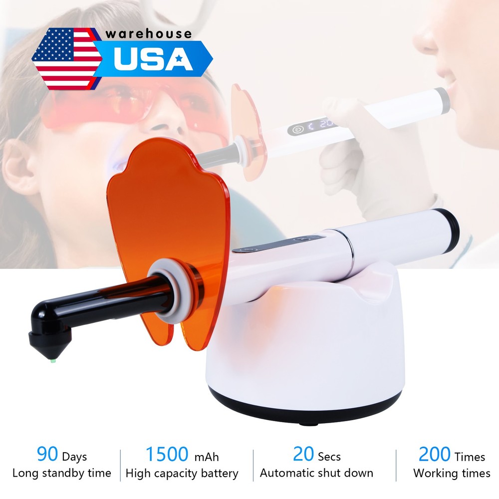 Dental Wireless Curing Light Lamp White With 7 lenses