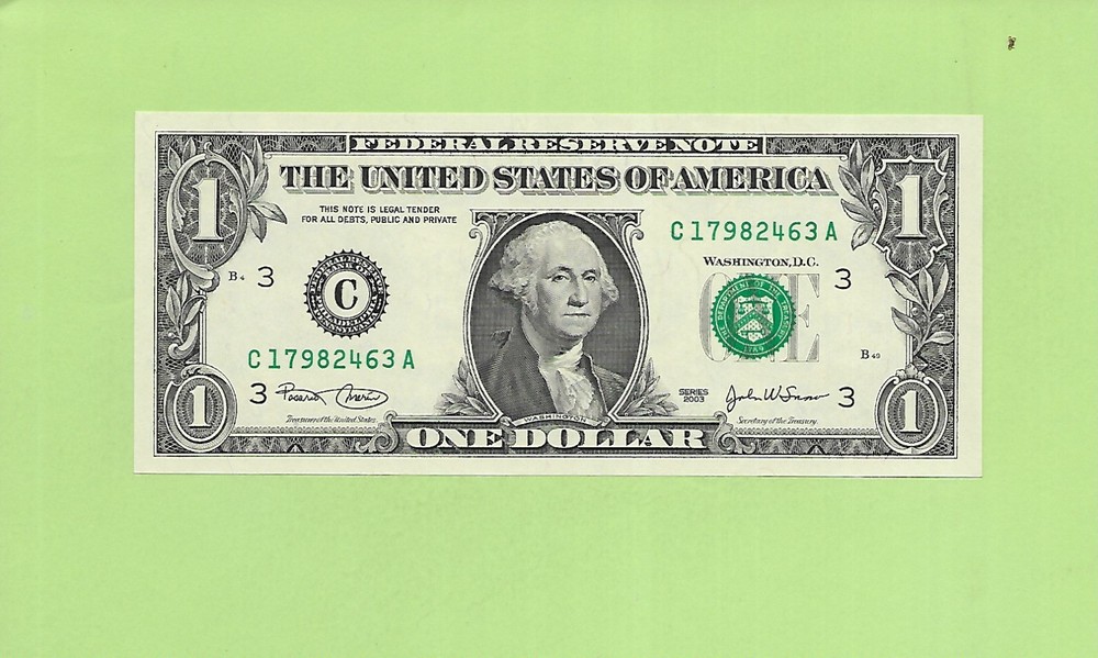 2003 ..UNCIRC $1  C 1798 2463 A  .... 2003 $1  C-A      NICE NOTE          FRN