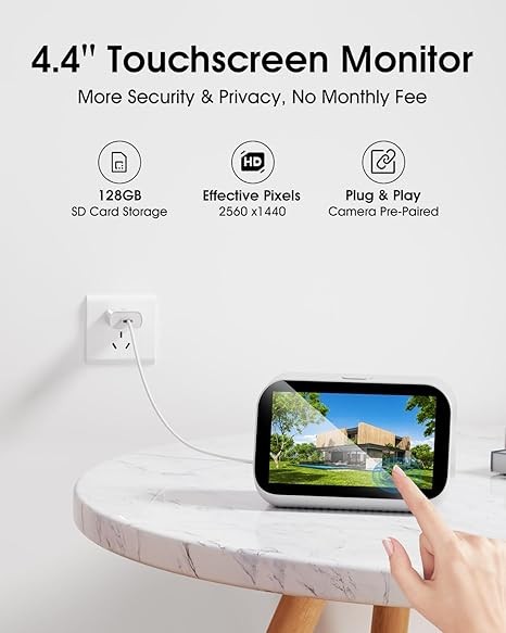 4MP Wireless Security Camera System Wifi Solar Battery Powered 2 Way Audio