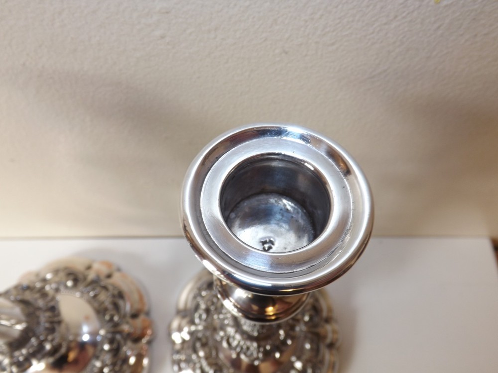 19thC. Pair of Sheffield Plate Silver on Copper Candlesticks.