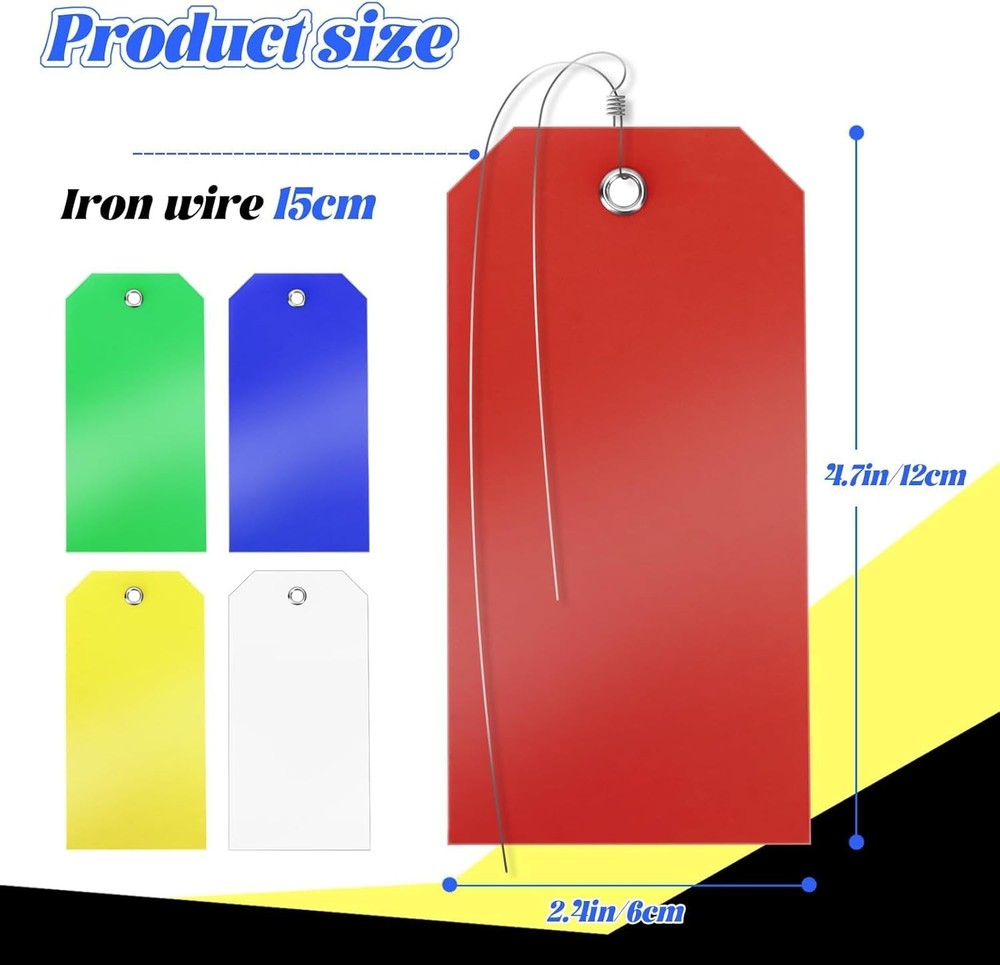 100PCS Waterproof Plastic Shipping Tags with Wire Ties