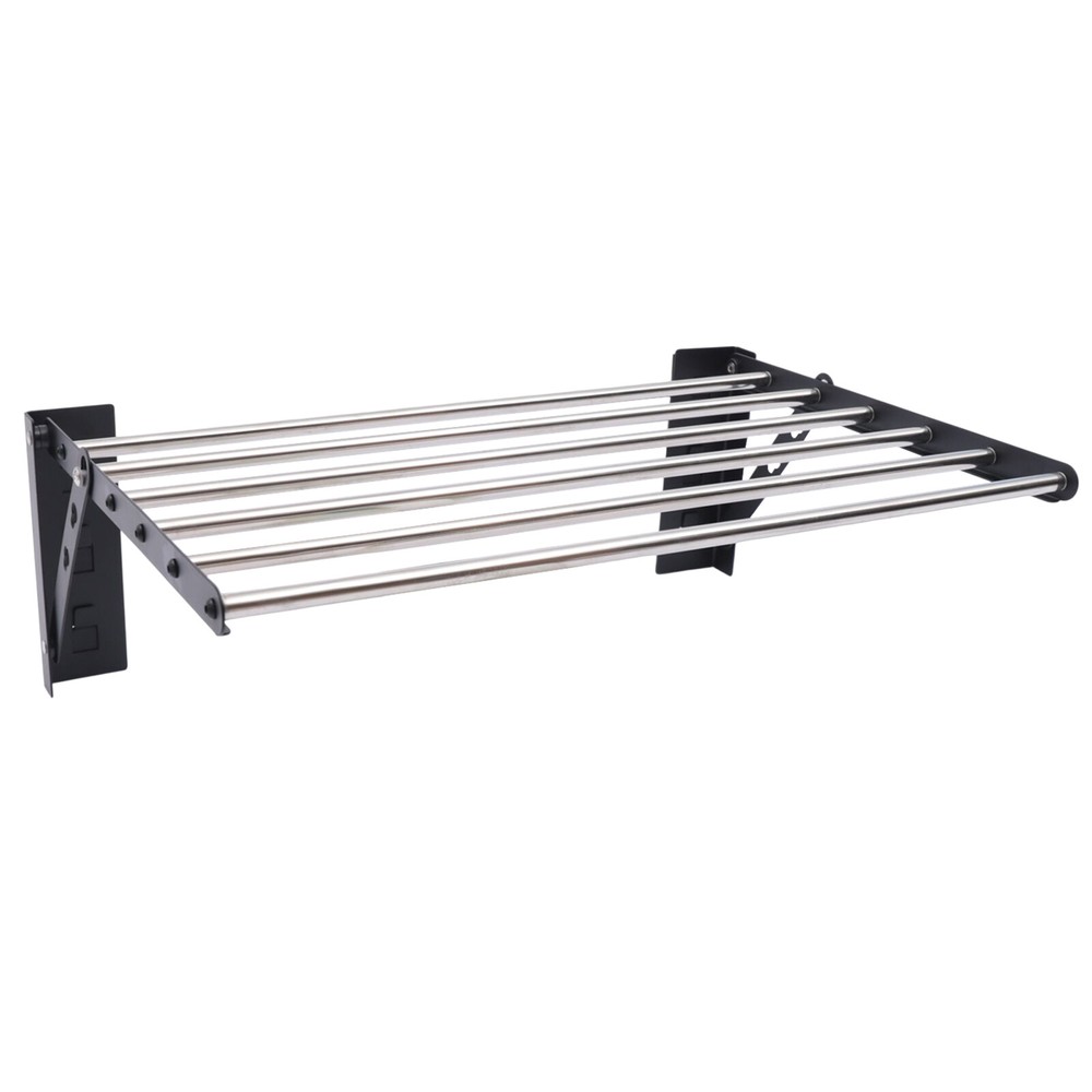 Folding Laundry Drying Rack Wall-mount Foldable Clothes Dryer Hanger Storage