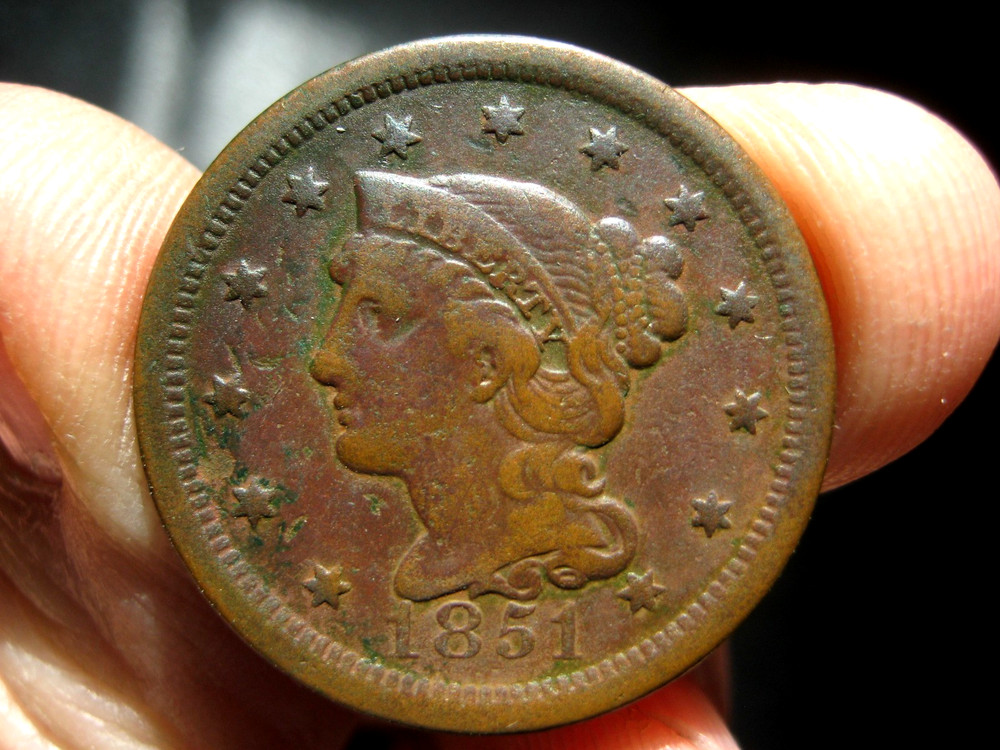 1851 LARGE CENT  ~ Normal Date ~ Very Fine