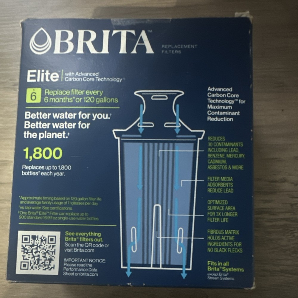 BRITA Elite Replacement Filter, Removes Lead, Fits Brita Systems, 6 Months