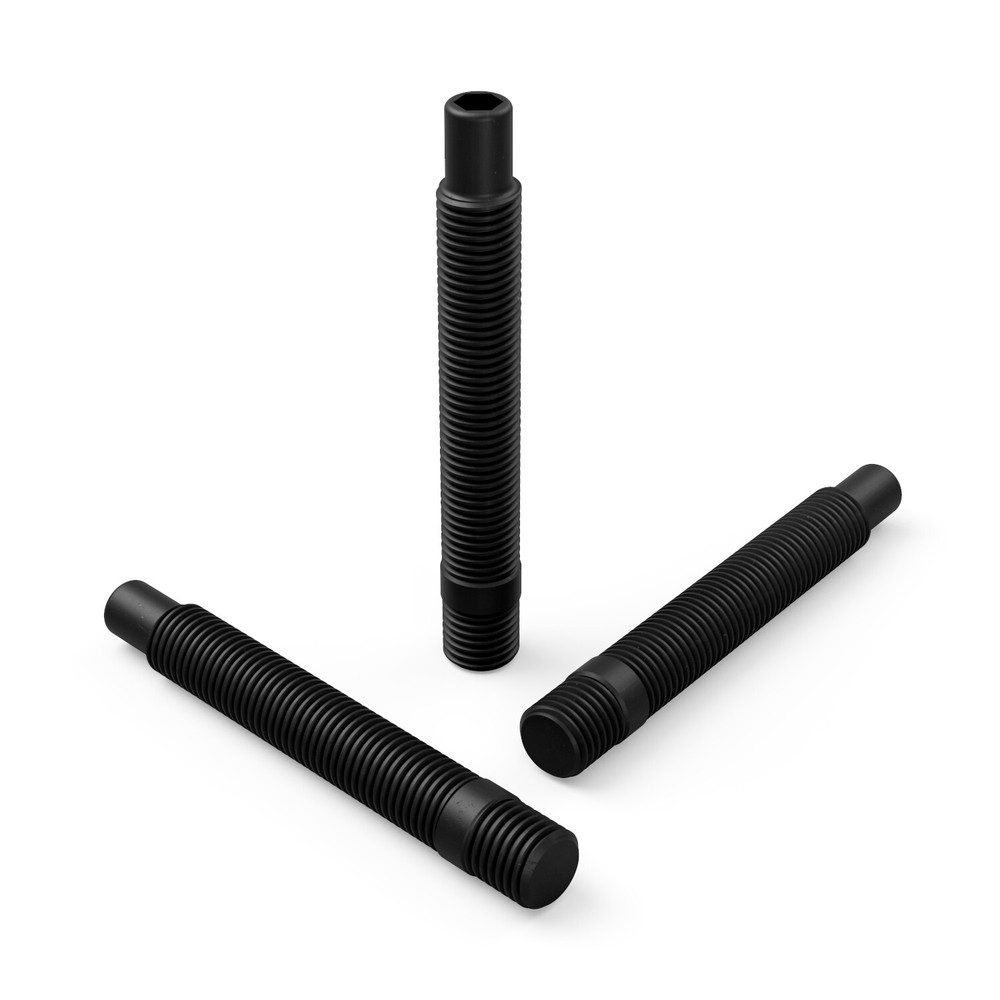 10pc 12x1.5 Black Extended Wheel Stud Conversion | 63mm (2.5") Shank Length