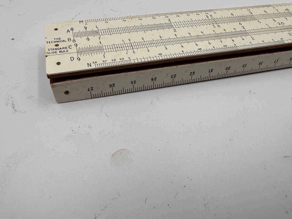 Vintage The Technical Standard Slide Rule Ruler Complete With Box British Made