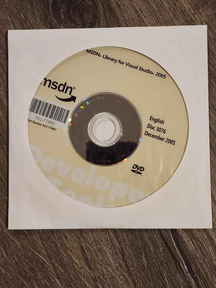 Microsoft MSDN Library for Visual Studio 2005 DVD Disc English X11-77897