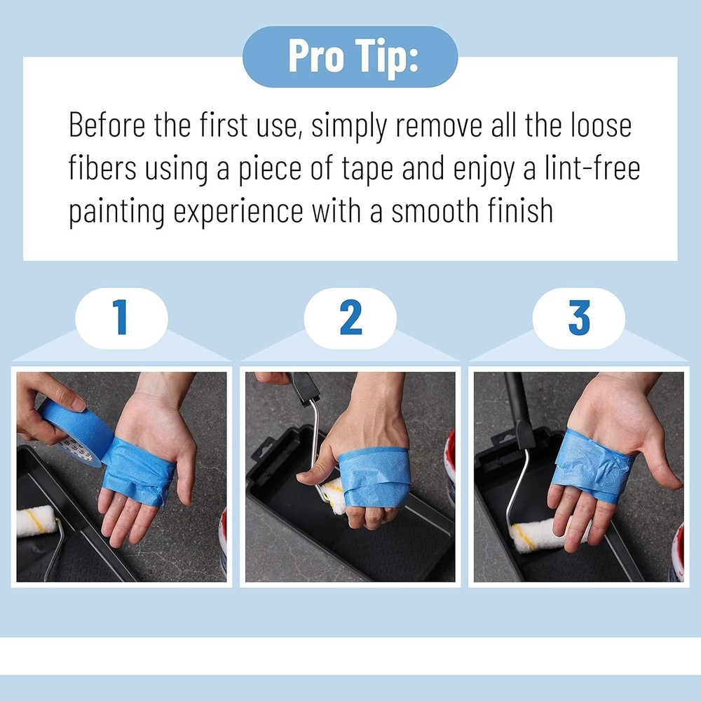Bates 6-Piece 4-Inch Roller Covers - Versatile Microfiber for Small Projects