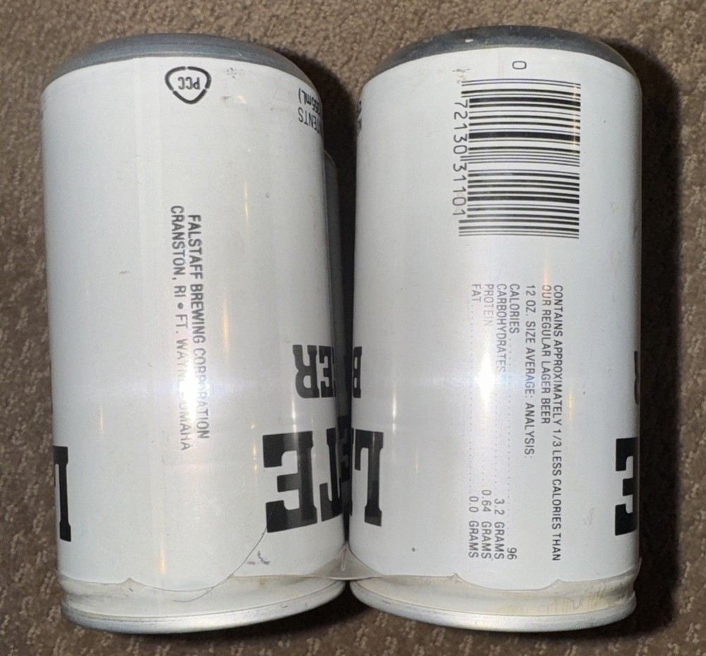Unique 6 Pack LITE BEER Generic 12 Oz Beer Cans Empty Falstaff Brewing Co RI