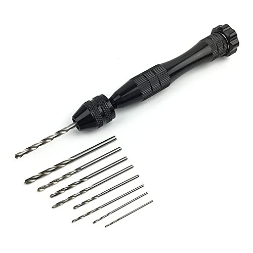 Precision Pin Vise Hand Drill - Steel Manual Tool with 20-Piece Micro Bits