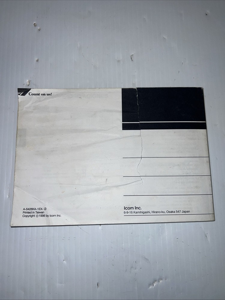 ICOM IC-R10 RECEIVER SCANNER ORIGINAL INSTRUCTION MANUAL