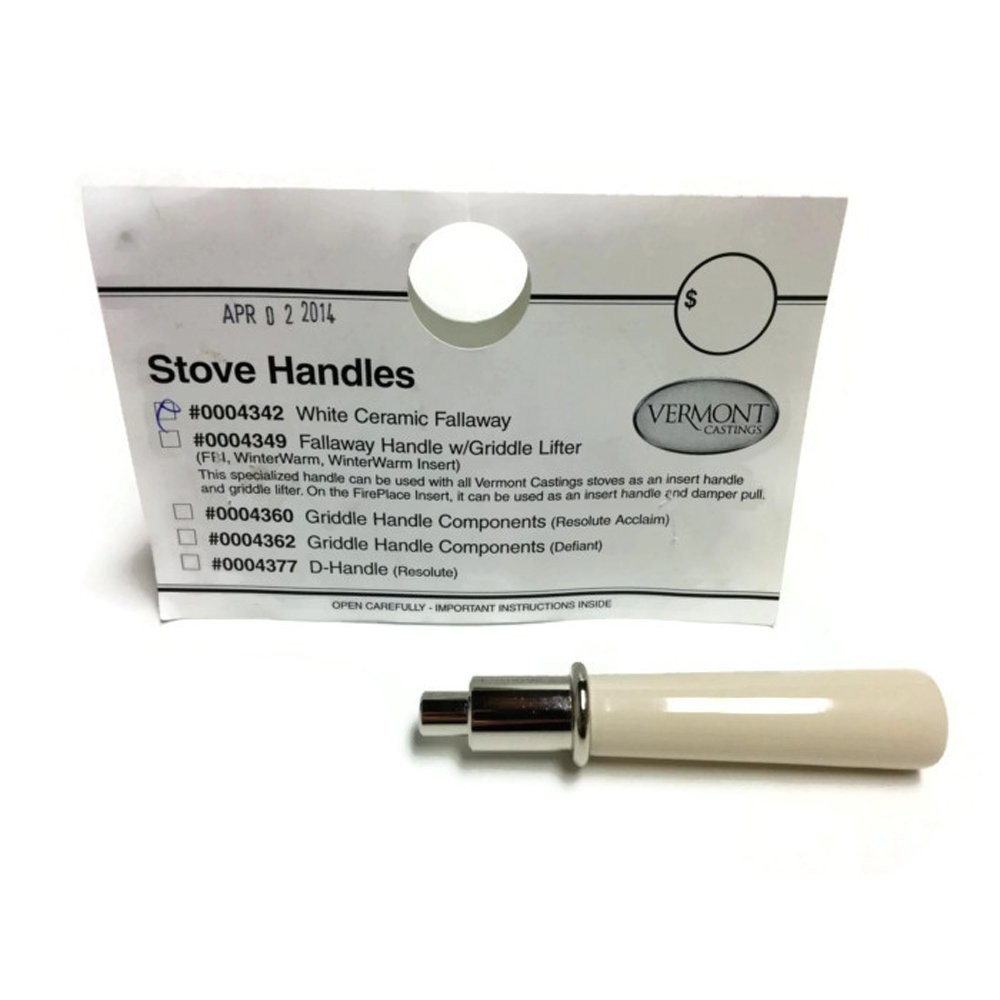 Vermont Castings Ceramic Fallaway Handle Assembly (White with Nickel White