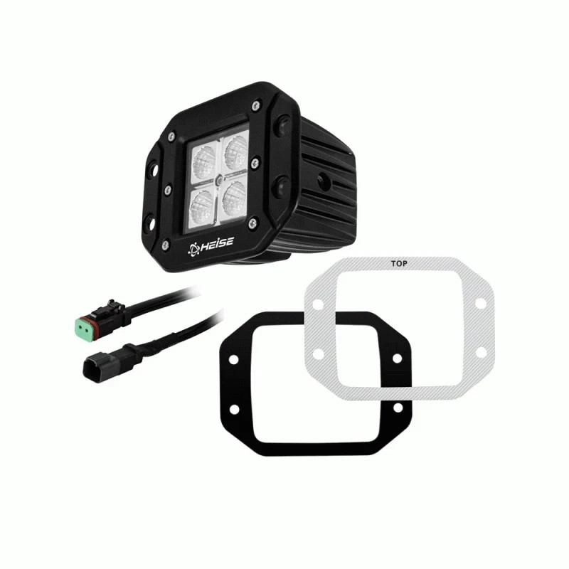 Heise HE-FMCL2 Flush Mount Cube Flood Light - 3 Inch, 4 LED