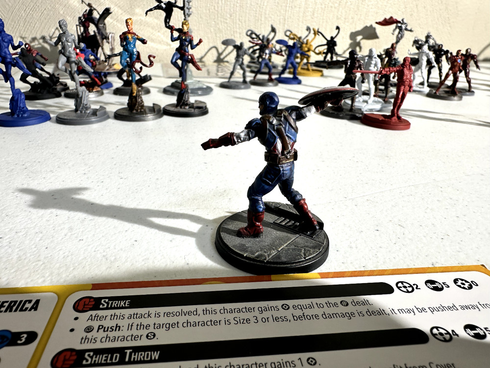 Marvel Crisis Protocol Captain America Painted with Character Card