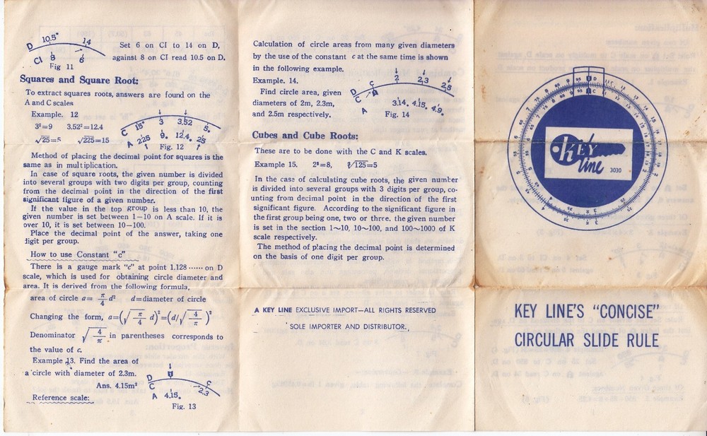 Sunstrand Concise Circular Slide Rule