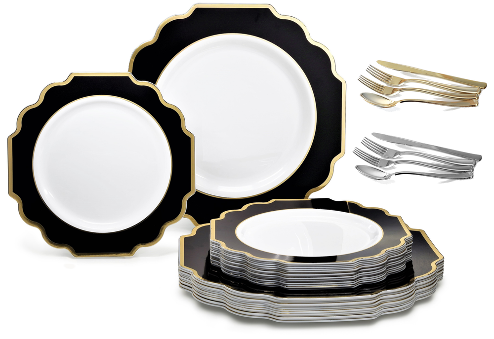 "OCCASIONS" IMPERIAL Bulk Wedding Party Disposable Plastic Plates & Silverware
