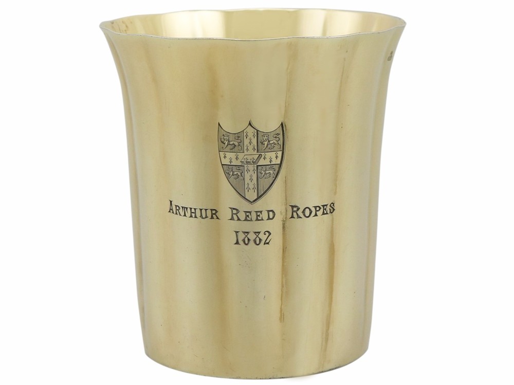 Victorian Sterling Silver Gilt Beaker by John Samuel Hunt, 1860s